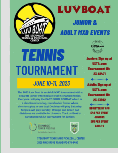 LUV Boat Junior and Adult MXD Tennis Tournament
