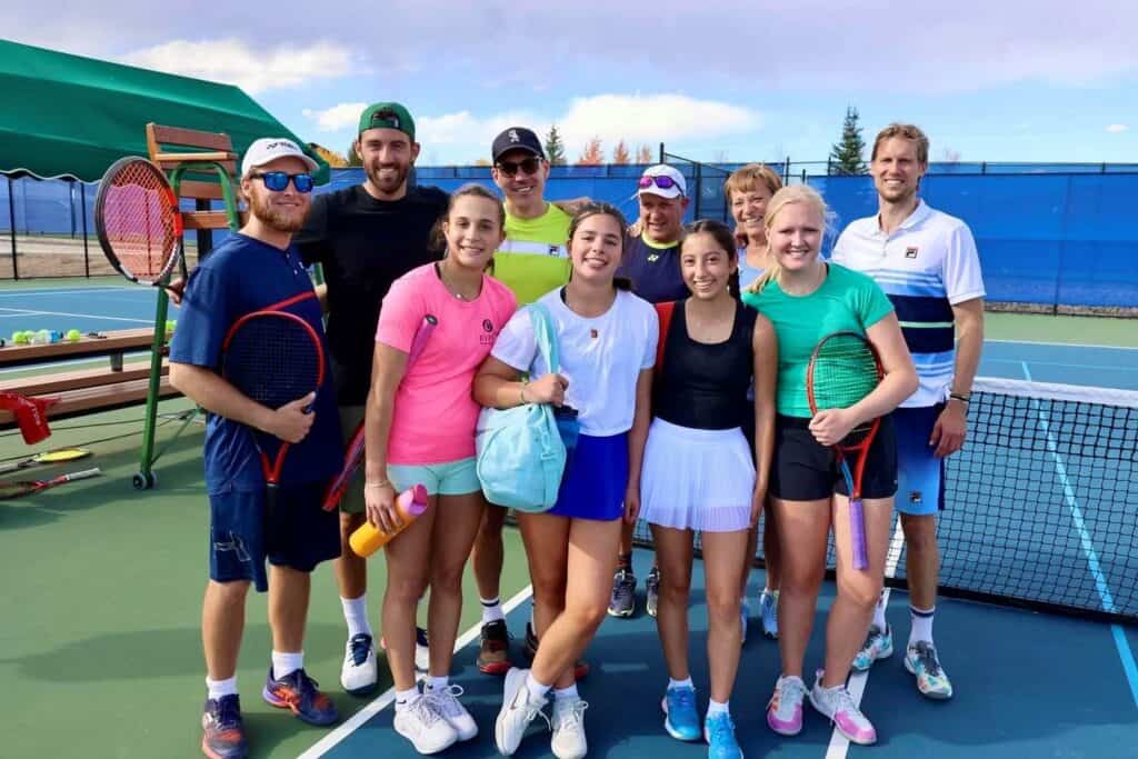 Kids with Tennis Pros