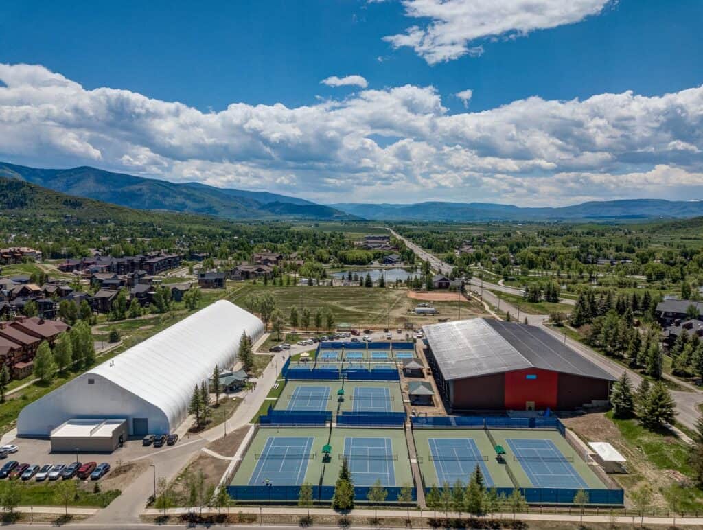 Tennis facility in the summer